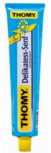 Thomy Delikatess Senf (mittelgroß, senffarben in Tube, 4 Stück, 100 ml)