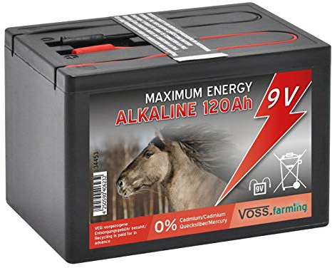 VOSS.farming Batterie sèche Alcaline 120 Ah – 9V pour clôture électrique, Petit modèle