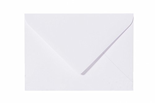 50 Briefumschläge B6 DIN (12,5 x 17,6 cm) Weiß, Verschluss-Technik: Haftklebend mit Dreieck Lasche Grammatur: 120 g/m²