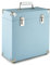 GPO CASE12 Tragbares Aufbewahrungsbox für 12 Schallplatten (für bis zu 30 Vinyl-Schallplatten), Blau