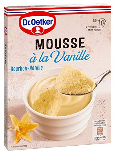 Dr. Oetker Mousse à la Vanille, 60 g Cremepulver für luftig-lockere Dessert-Mousse mit Vanille-Aroma für leckeren Dessert-Genuss
