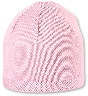 Sterntaler OCS Strickmütze - Klassische Babymütze aus Baumwollgarn (Bio) - Unisex Übergangsmütze ab Geburt - Basic Kopfbedeckung - Beanie Mütze einfarbig - rosa, Größe 35