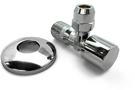 PUTEUS Eckventil 1/2 Zoll mit Komfortgriff und Schubrosette/Wasseranschluss