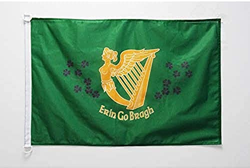 AZ FLAG Ireland Erin Go Bragh Boat Flag 45x30 cm Plastic Rings | Outdoor and marine use Irish 12x18 in boat flag weather resistant with double stitched seams and reinforced edges