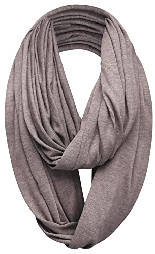 Basic Sense Schlauchschal aus Baumwollanteil, Jersey, einfarbig, langer Schlauch, Halswärmer für Unisex, braun, One size