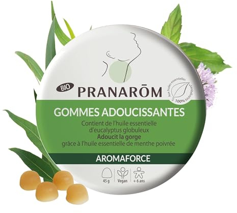 Pranarôm Aromaforce Gommes Adoucissantes Eucalyptus Menthe Poivrée