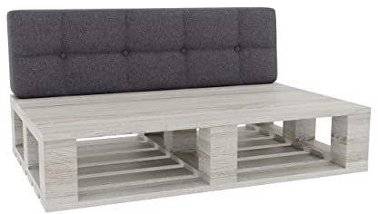 Gutekissen® Palettenkissen Gesteppte Kissen mit Knöpfen, Palettenauflagen Sitzkissen Rückenlehne Gesteppt PFG (Rückenlehne 120x40, Dunkelgrau)
