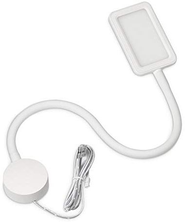 SOTECH 2 x LED Leseleuchte Luminoso Square Weiß Schwanenhalsleuchte | Flexleuchte Leseleuchte inkl. 1 Netzteil