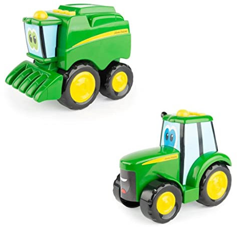 Johnny & Corey Licht- und Ton-Sortiment, das John Deere Bauernhof und Musikspielzeug mit coolen Lichtern und lustigen Geräuschen, Schiebe Spielzeug für Babys und Kleinkinder, drinnen und draußen