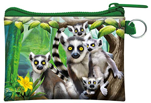 3D LiveLife Geldbörse Kattas von Deluxebase. 3D-Lemur-Geldbörse. Bargeld und Kartenhalter mit sicherem Reißverschluss mit Kunstwerken, lizenziert vom renommierten Michael Searle