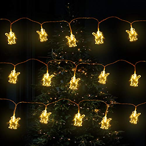 Gxhong Weihnachten Lichterkette,3M LED Lichterkette Weihnachtsmann, Wasserdicht Dekorativen Lichterketten für Hochzeit Party Weihnachten Innen Außen Deko