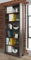Forte Clif Bücherregal 80 90, Regal mit 5 Einlegeböden, Jugendzimmer, Büromöbel, Holzwerkstoff, Old Wood Vintage Holzdekor/Betonoptik Dunkelgrau, 86,7 cm breit x 220,7 cm hoch x 41,6 cm tief