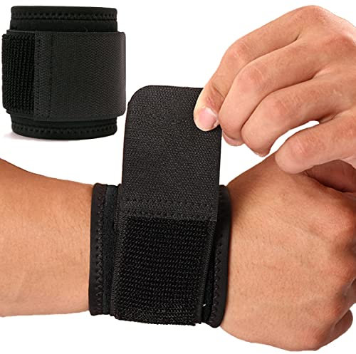 Muñequera, paquete de 2 muñequeras para túnel carpiano para mujeres y hombres, correas de muñeca para levantamiento de pesas, entrenamiento y alivio del dolor. Flexible, altamente elástico, ajustable,