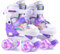 ERNAN Rollschuhe Mädchen Verstellbar.komfortabl LED Rollerskates für Jugendliche und Anfänger.4 Größen verstellbar,Rollschuhe für Mädchen,Jungen und Anfänger (Purple, S)