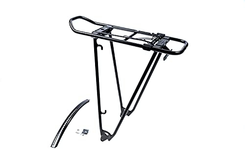 RACKTIME 26 Zoll Fahrrad Gepäckträger mit Federklappe, Aluminium, Schwarz, 25 kg Zuladung, Hinter, Cargo Rack