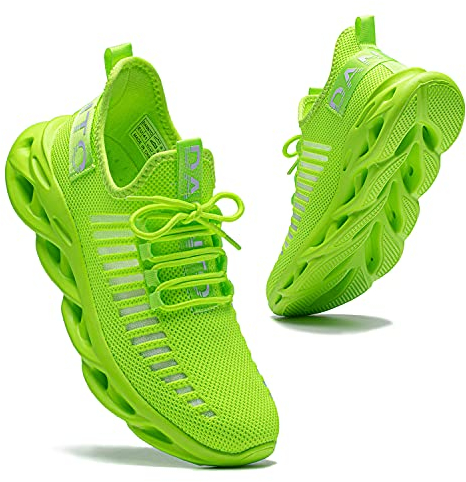 DANNTO Laufschuhe Herren Turnschuhe Damen Sneaker Leichte Atmungsaktiv rutschfeste Sportschuhe Gym Fitness Outdoor Schuhe Fashion Straßenlaufschuhe Grün 39