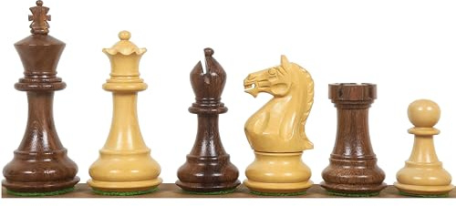 Royal Chess Mall - Juego de piezas de ajedrez Queens Gambit Staunton de 3.75 pulgadas - Palisandro dorado con peso