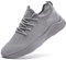 LANGFEUU Damen Sneaker Sportschuhe Laufschuhe Tennisschuhe Outdoor Running Straßenlaufschuhe Rutschfest Atmungsaktiv Leichtgewichts Grau 37 EU