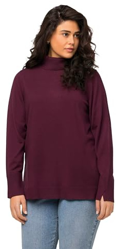 Ulla Popken Damen Pullover dunkle Beere 54+