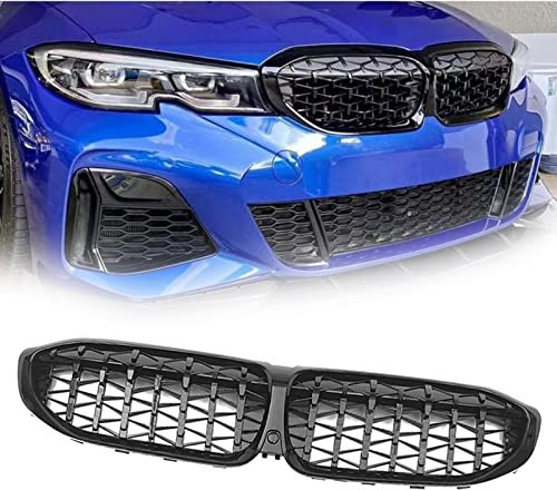 DMORJ Glänzend Schwarzer Frontstoßstangen-Grill Mit Kameraloch 51138072085 Front-Nierengitter Für BMW G20 330i 2019 2020 2021 2022