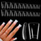 Namgznso 500 Pieces Duck Nail Tips Clear Short Tips for Professional Acrylic Nails, Extra Short Flared Nail Tips, Half Cover, Wide Fan, Nail Tips