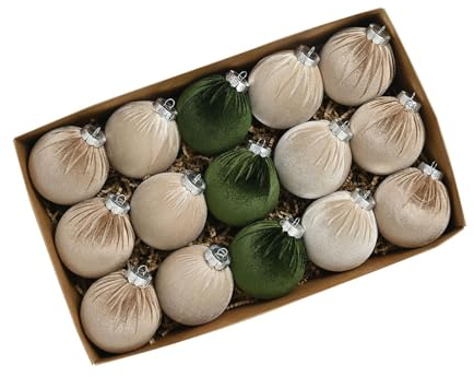 Oshhni 15 Stück -Ornamente, dekorative n, Kugeln, Weihnachtsbaum-Hängedekorationen, Grünes Set
