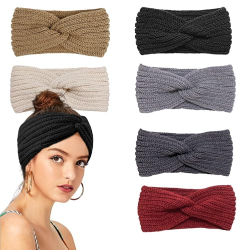 Stirnband Damen Und Kinder Mädchen - Elegant Und Intellektuell, Winter Strick, Hundert Warme Für Herbst - 6 Stück Gehäkeltes Warmes Set