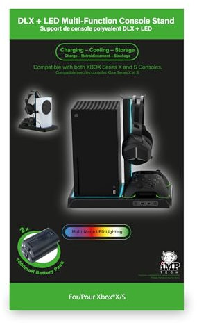 Imp Gaming DLX LED Twin Charging Tower With Cooling Fans & Game Storage Stand Xbox Series X