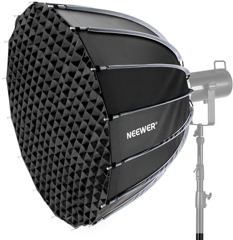 NEEWER 47/120cm Parabolic Softbox Bowens Mount, Schnellwechsel mit Diffusoren/Gitter/Tasche für Video Dauerlicht CB60 CB200B MS60 MS150B Q4 kompatibel mit Godox kompatibel mit Aputure 600d, NS120P