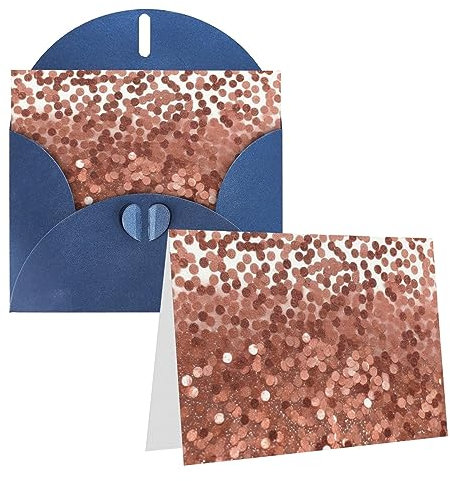 Geburtstagskarten mit Umschlägen, Roségold, Glitzer, Hochzeitskarten, Trauerkarten, Dankeskarten, blanko, für alle Anlässe, Grußkarten