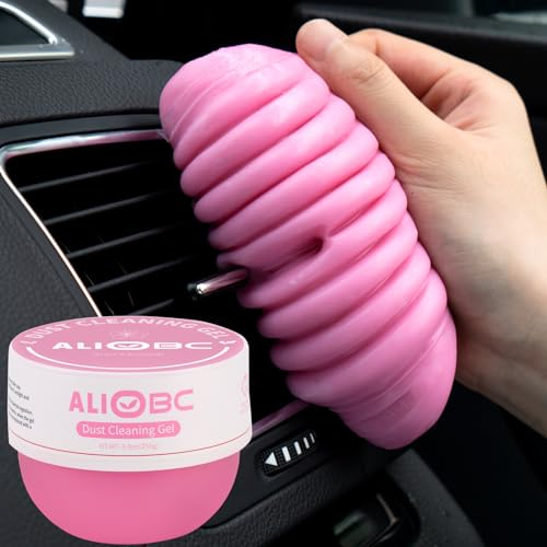 ALIOBC 250g Car Cleaning Gel, Universal Car Cleaning Putty, Cleaning Gel for Car Interior, Non-Water Keyboard Cleaner Gel, Laptop Dust Cleaning Slime (Pink)