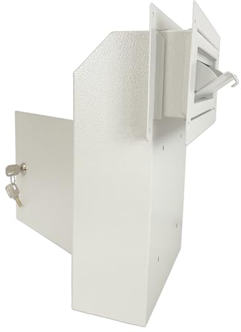 Tür-Dropbox, Brieffächer für Post, Miete, Pfand und Nachtschlüssel, durch die Tür verhindert Geldangeln, Verriegelung Stahlbriefkasten mit Zugang hinten, Weiß