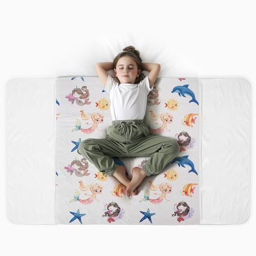 PISOLO - Coprimaterasso Ultra Assorbente 100% Impermeabile, Traversa Letto Bambino 91x86cm con Ali Rimboccabili Facile da Cambiare e Lavabile Ideale per Addestramento al Vasino