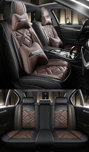 NOBQUA Leder Autositzbezug Universal - Luxuriöse Autositzüberzüge und Autositzschoner für PKW, SUV