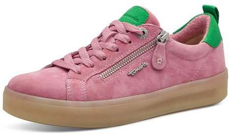 Tamaris Comfort Femmes Baskets Plates avec Fermeture éclair Loisirs, Rosa (Rose/Vert), 41 EU