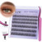 LZM Selbstklebende Wimpern 30P D Curl 8-14mm Extensions Set Mit Pinzette Ohne Kleber Lash Extension Set Natürliche Wimpern (30P)