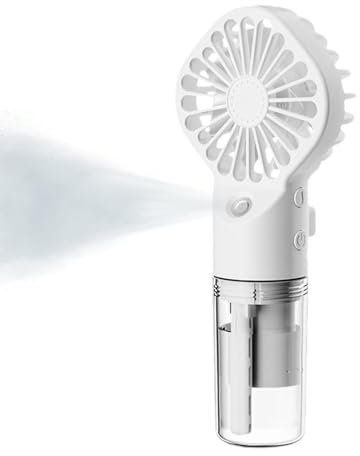 Amesor Ventilateur Brumisateur Portable, Brumisateur Ventilateur Eau Rechargeable, Ventilateur De Poche Brumisateur, 4 Vitesses Réglables, Pour La Maison, Le Bureau, L'extérieur, Camping, Voyages