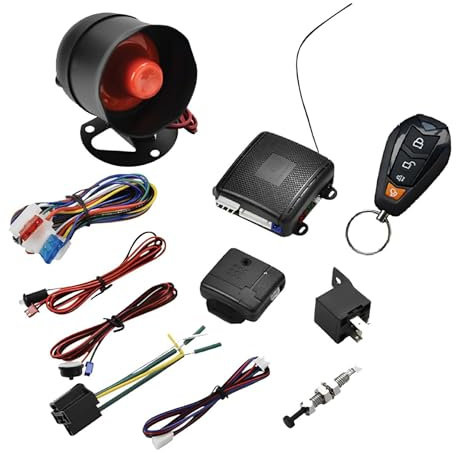 DSOUWEH 12V Car Alarm System Phone APP PKE Keyless Central Locking Sensor Kit Keyless Central Lock Security Alarm System Alarm, T339 Remote