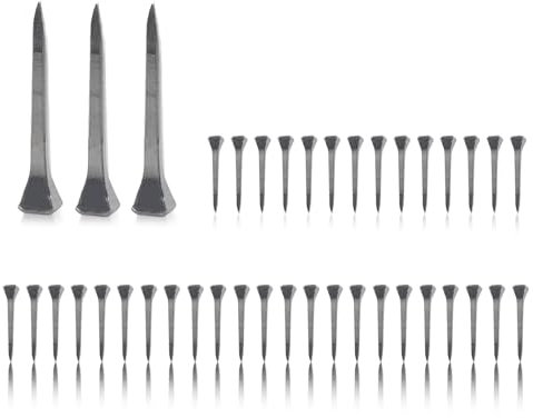 HJIAMA 40 Piezas Clavo de Herradura, 54 mm Clavos de Acero de Caballo, Acero Carbono, no Fácil Oxidar, Caballo Clavo de Pezuña para Arreglar Herraduras, Plateado