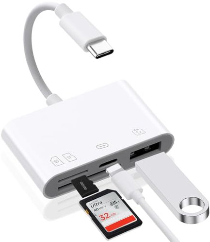 AXFEE Lector Tarjetas SD/Micro SD Lector de Tarjetas SD USB C, 4 en 1 Adaptador de Tarjetas SD Tipo C, OTG Adaptador Tarjetas de Memoria y USB, para Micro SD TF, SDXC, SDHC, MS, MMC, MSXC