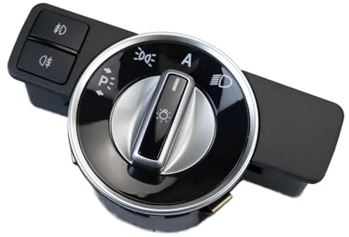 CPNTDSAZ Scheinwerfersteuerschalter Kompatibel Mit Benz Für W204 S204 W212 A207 C207 X204 R172 C SLK GLK E-Klasse Knopf Knopf Scheinwerferschalter Lichtschalter Chrom(7)