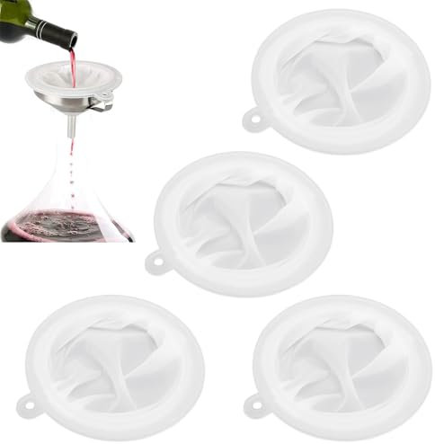 YDHfdc 4 Pezzi Setaccio Filtro a Rete 100/200/300/400 Mesh Setaccio da Cucina Nylon Filtri per Alimenti Filtri a Rete Filtri per Olio di Oliva, Succo, Vino, Latte