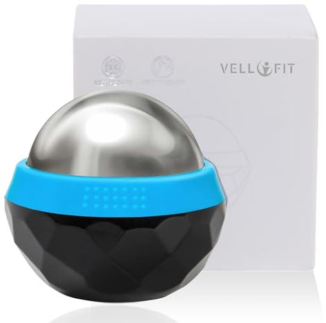 Bola de Masaje Muscular Efecto Frío y Calor VELLOFIT - Bola de acero inoxidable para aliviar el cuello, la espalda, los hombros, los brazos, las piernas y los pies