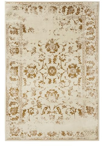 benuta Basic Teppich Suki - Creme/Gelb 200x300 cm - Kunstfaser - Rechteckig & im Style: Vintage, Orient Style - Pflegeleicht für Wohnzimmer Schlafzimmer