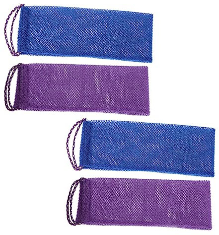FRCOLOR 4 Stück Rückenmassage nylonbürste reisetüten badehandtuch Schaumbadetuch bebe reinigungstücher Badeschwämme Peeling-Körpertuch Badetuch für die Körperhaut Handtuch zum Blue