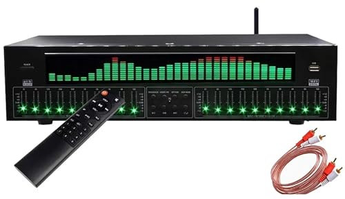 Fucxeoy Equalizzatore Digitale a 31 Bande, Equalizzatore Grafico Stereo Audio Digitale Professionale, Processore Audio LED, Sistema Audio, Riduzione del Rumore, per Studio di Registrazione