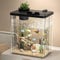 Cachpib Aquarium Komplett Set, Fischtank Aquarium mit LED-Beleuchtung und Pumpe, Mini Desktop Aquarium, Acryl Aquarium Starter Kit Fisch Tank Kit für Haus Büro Tischdekoration
