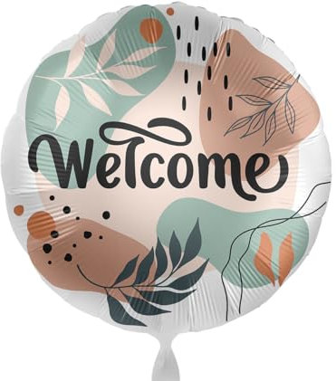 Ballon 'Welcome' Folienballon Willkommen Party herzliche Begrüßung Heimkehr Reise Urlaub Ballon Made in EU, Helium geeignet