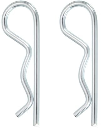 QUARKZMAN 2 Stück Federsplint Anhängerkupplungsstift Clip, 5mm x 100mm R Clips Kohlenstoffstahl, Draht Haarnadeln Splinte für Anhänger Traktoren Mäher Wagen LKW Pin, Silber