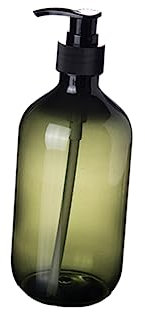 Vaguelly Flacon Pompe Shampooing Vert Opaque Bouteilles Rechargeables pour Savon Liquide Et Lotions Distributeur Anti-Gouttes Étanche pour Salle De Bain
